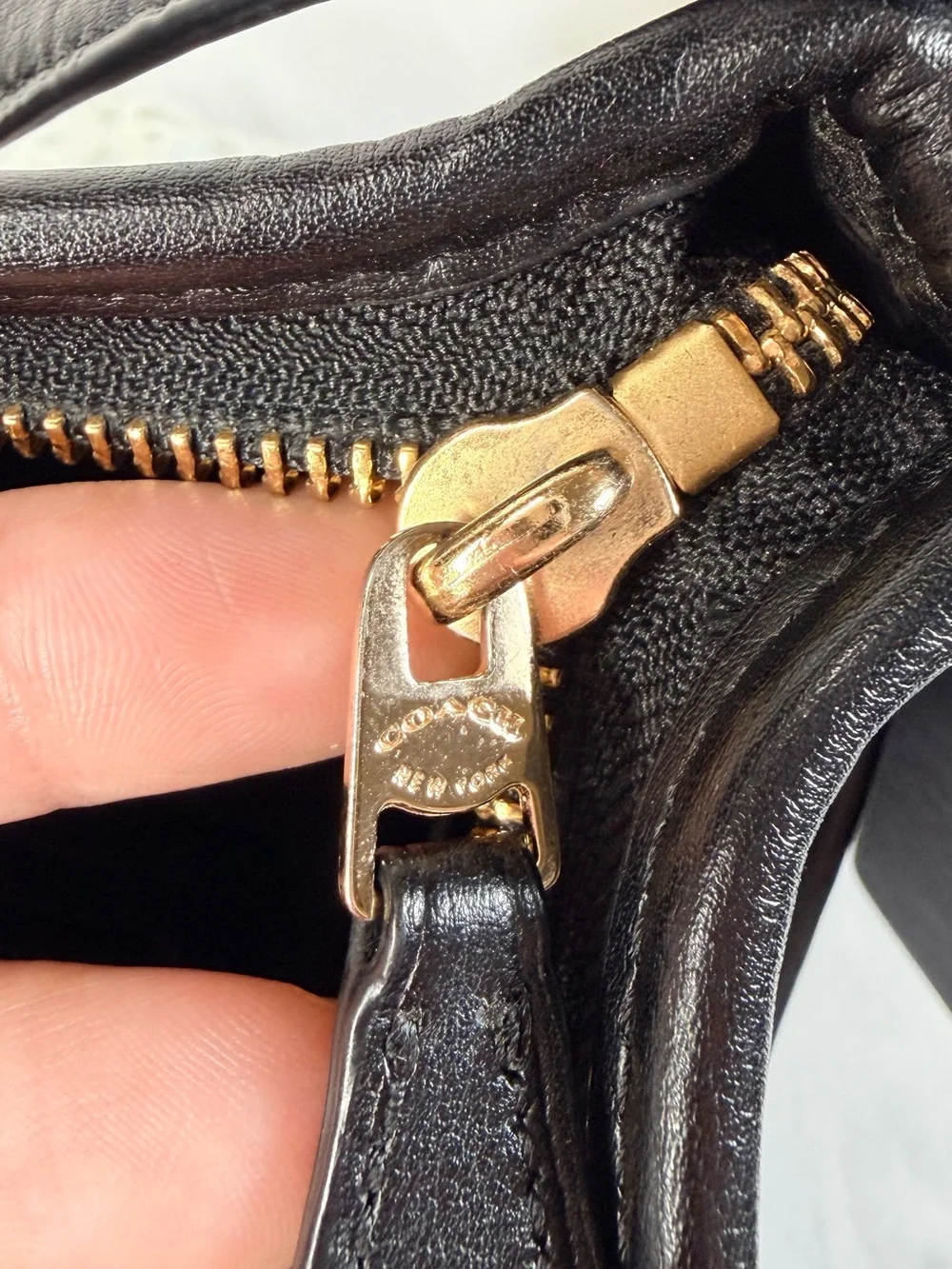 Coach File Crossbody F58297 Signature Canvas Brown Black leather